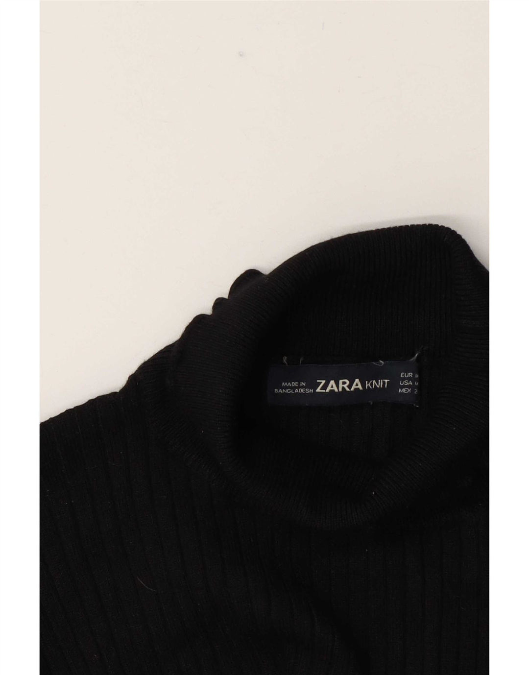 Bluză pentru femei Zara cu gât rulat Top UK 12 Medium Black