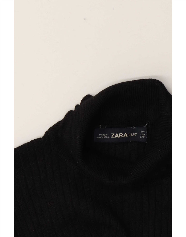 Bluză pentru femei Zara cu gât rulat Top UK 12 Medium Black