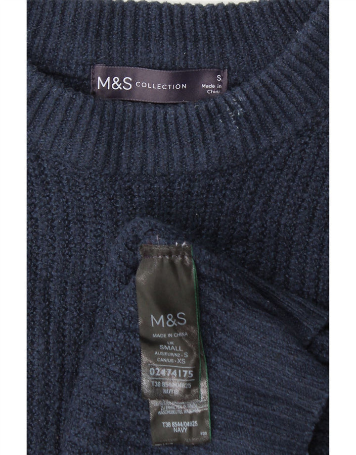 Marks & Spencer pentru femei Crop Vest Oversized Tank Top UK 10 Small Bleumarin