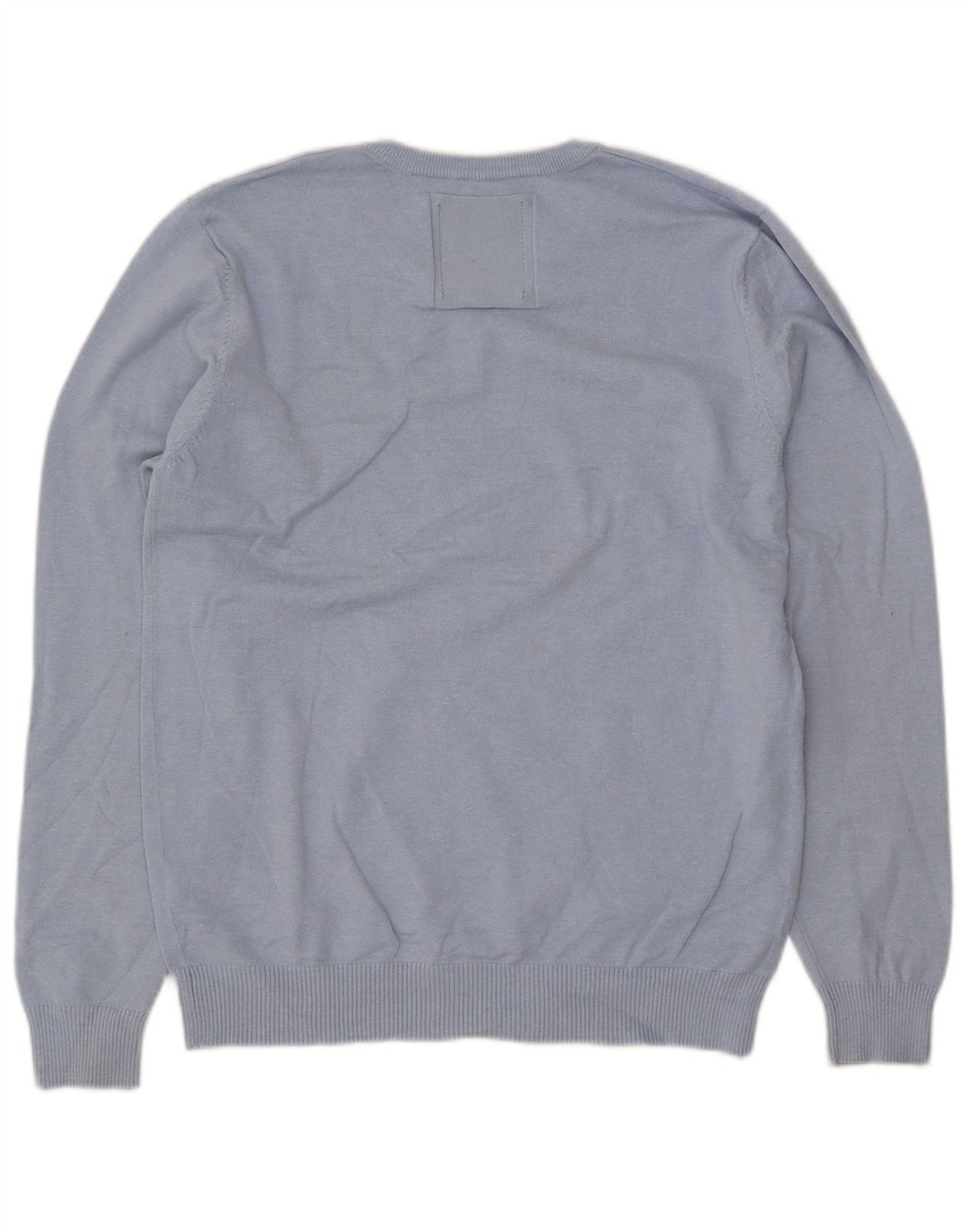 JACK & JONES Pulover cu decolteu în V pentru bărbați, mare, albastru acrilic