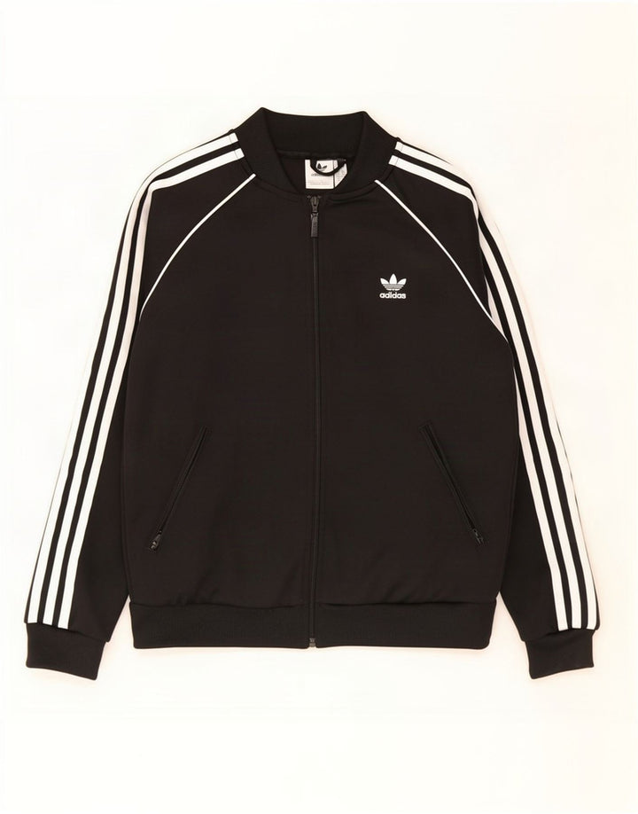 Jachetă de top pentru trening Adidas pentru femei UK 12 Poliester mediu negru