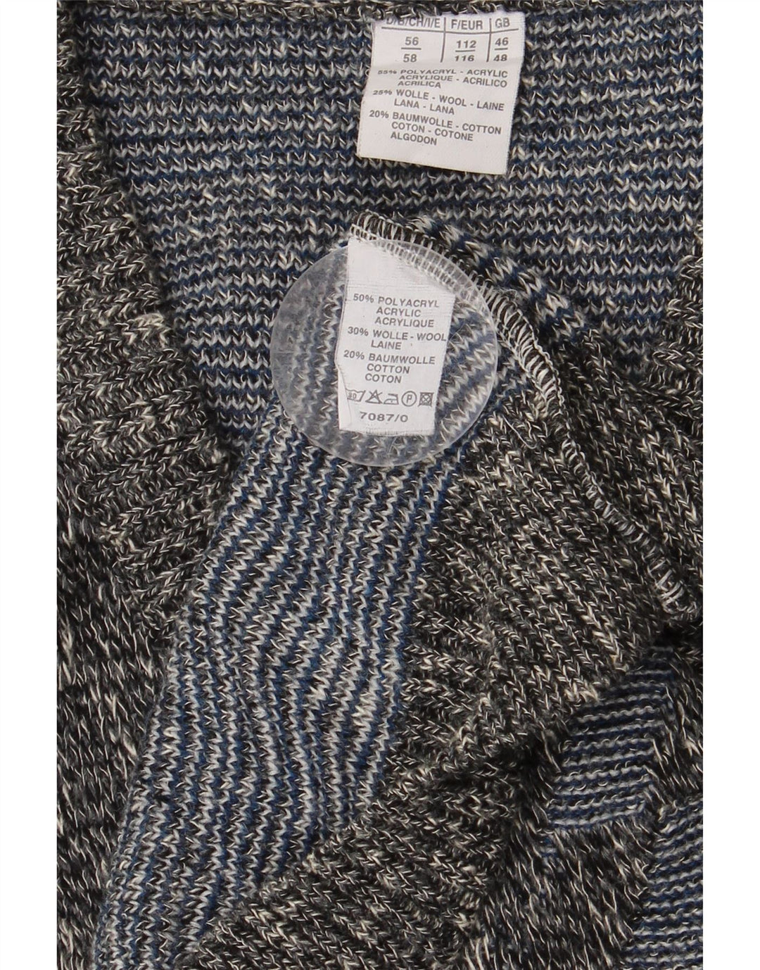 VINTAGE Pulover cu decolteu în V pentru bărbați UK 46/48 2XL Multicolor Geometric