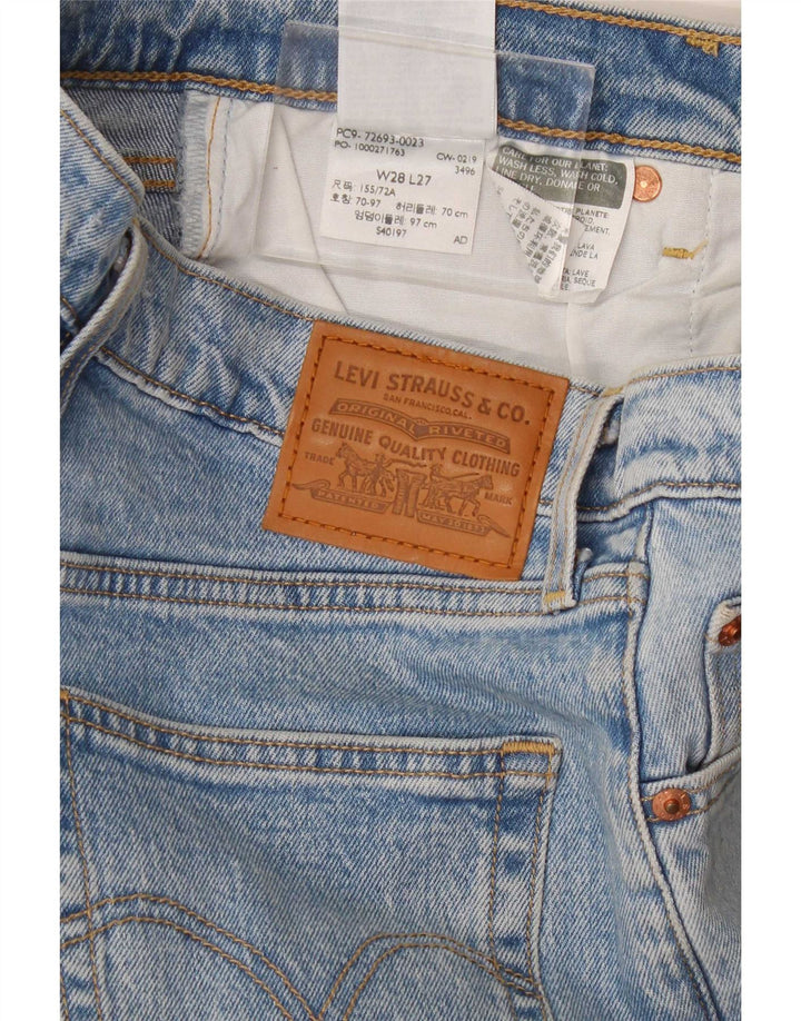 Blugi drepti pentru femei Levi's Ribcage W28 L27 Bumbac albastru
