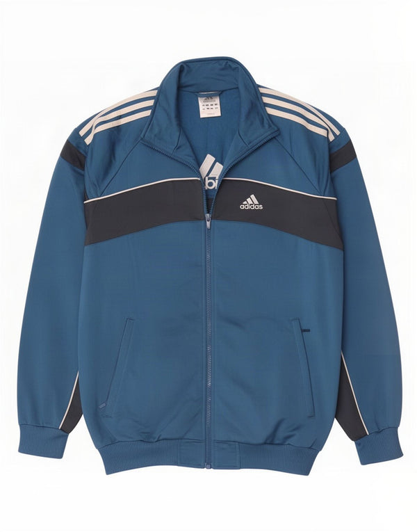 Jachetă de top pentru trening grafic Adidas pentru bărbați Marea Britanie 38/40, albastru mediu, bloc de culoare