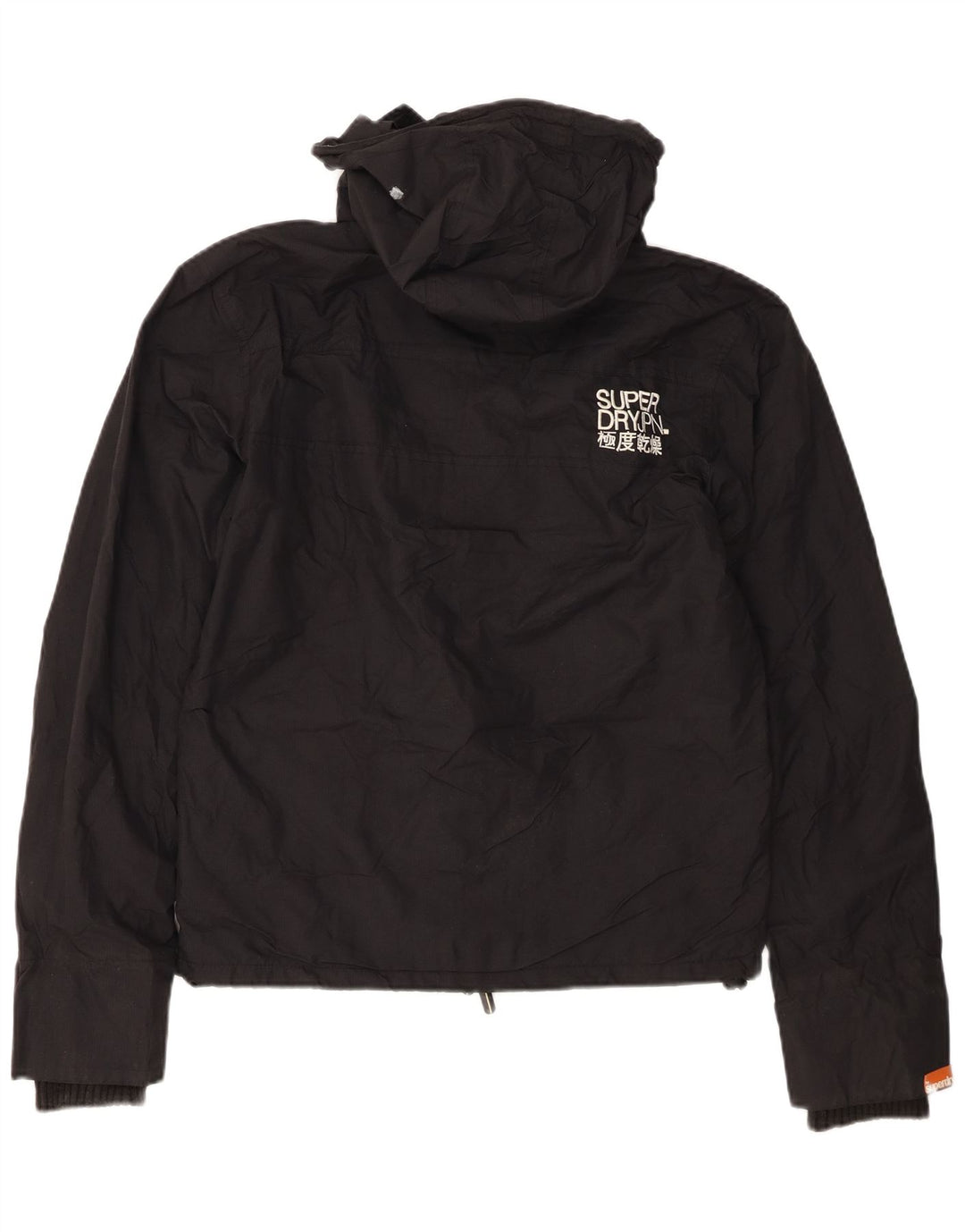 Jachetă Windbreaker cu glugă Superdry pentru femei UK 14 Medium Black Nylon