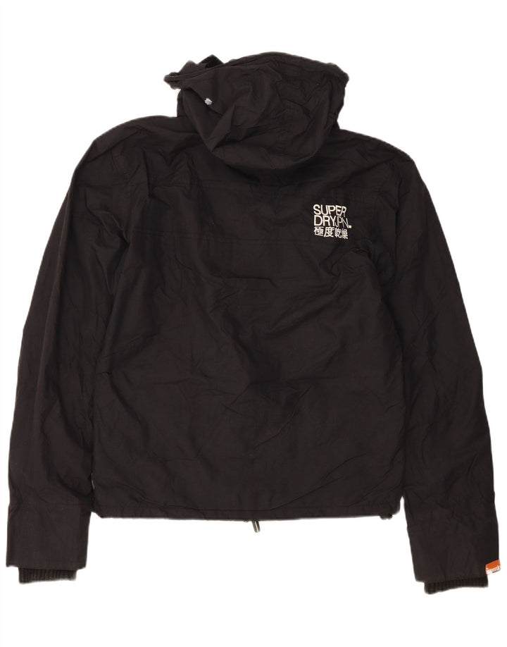 Jachetă Windbreaker cu glugă Superdry pentru femei UK 14 Medium Black Nylon