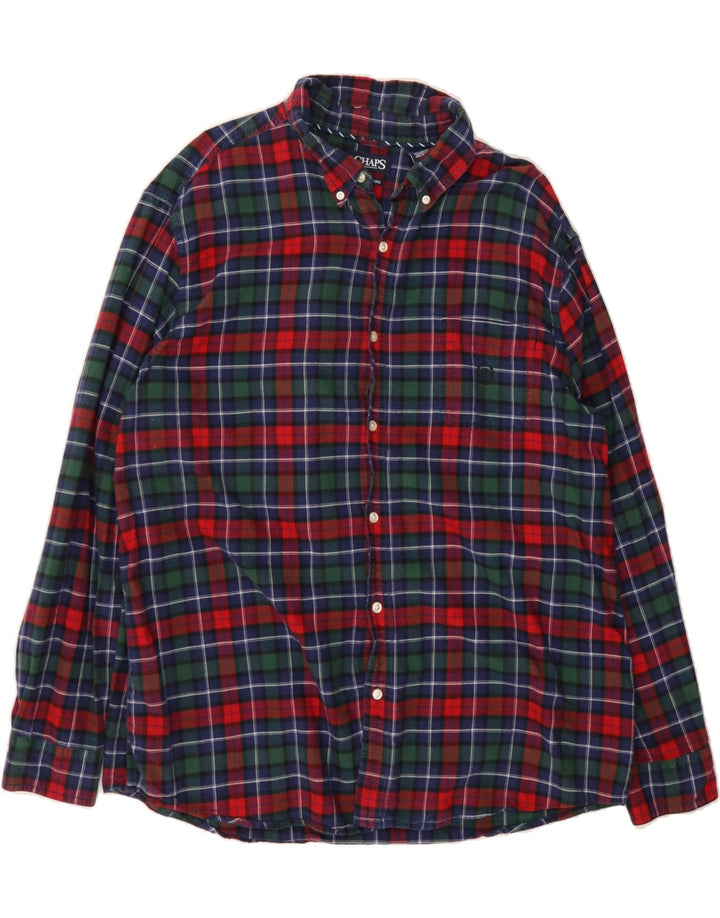 CHAPS Mens Flannel Shirt 2XL Red Check Cotton Vintage Chaps and Second-Hand Chaps from Messina Hembry 