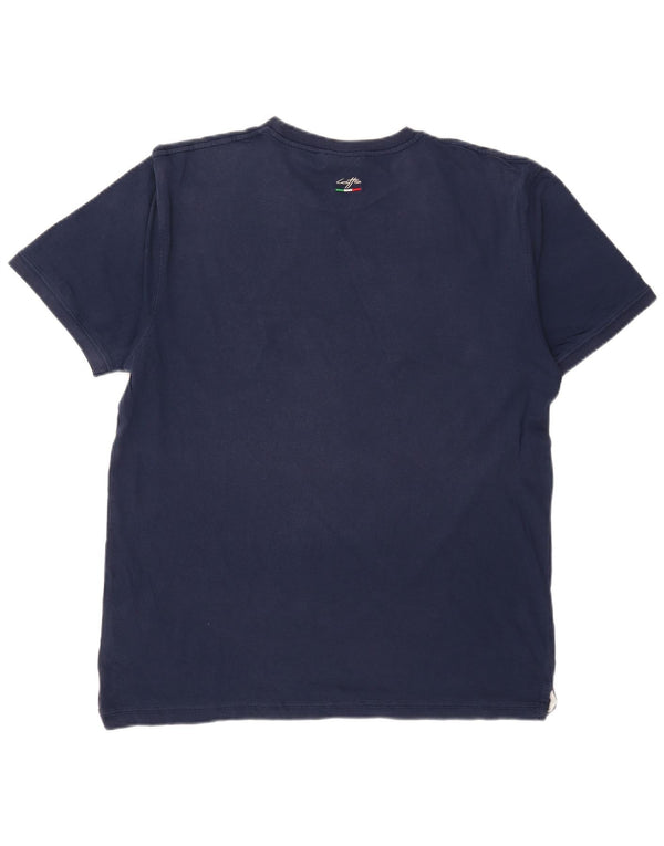 Tricou Bărbați Lotto Top 2XL Bumbac cu dungi bleumarin