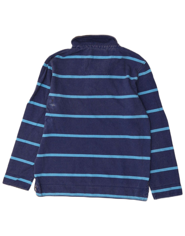 Crew Clothing Hanorac pentru bărbați cu fermoar și gât Pulover Mediu Bleumarin în dungi