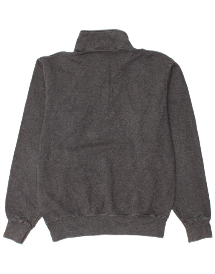 CHAMPION Mens Zip Neck Sweatshirt Jumper Small Grey Cotton