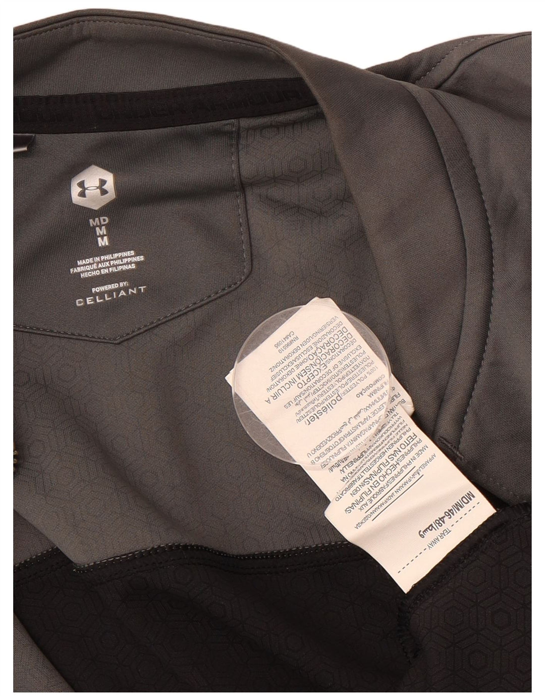 UNDER ARMOUR Mens Tracksuit Top Jacket Medium Black Colourblock Polyester
