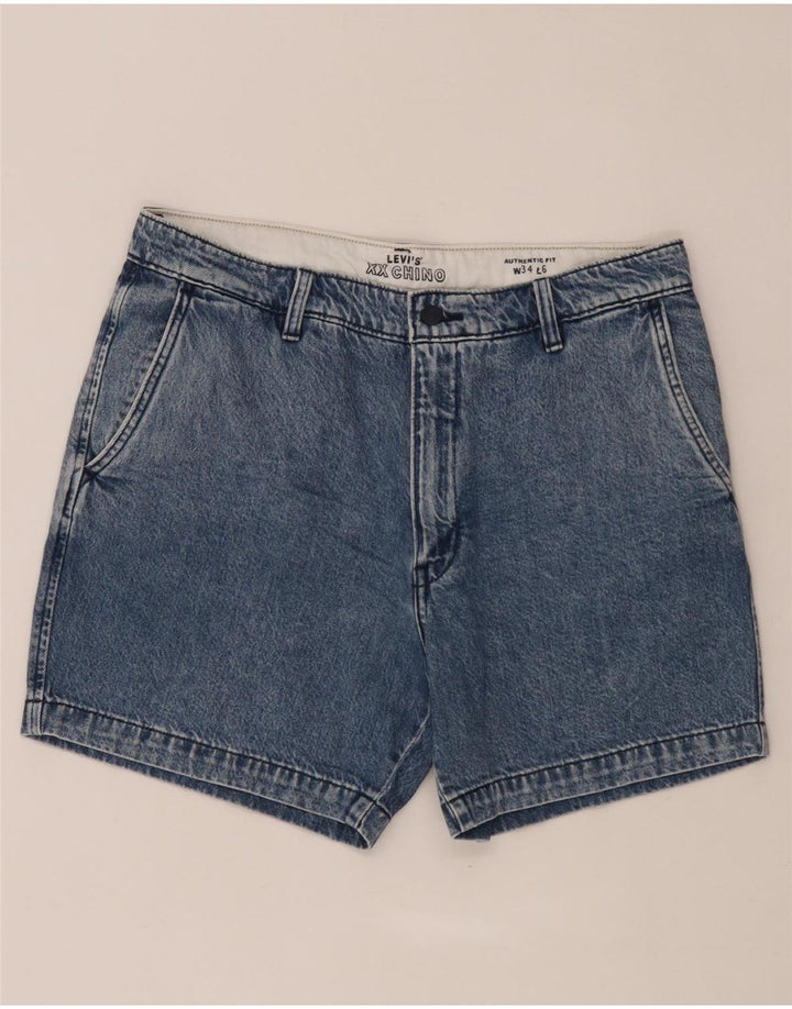 Pantaloni scurti chino din blugi Levi's W34 Large Blue Bumbac