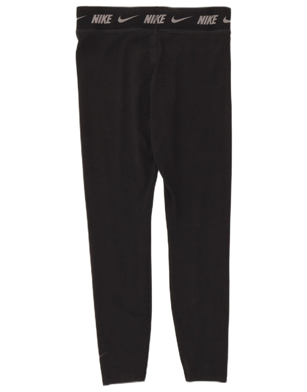 Leggings cu grafice Nike pentru femei, strâns, UK 14, mare, negru, bumbac