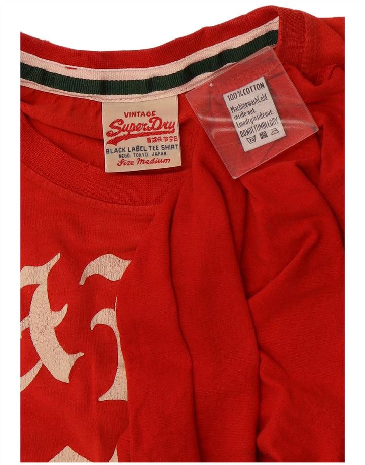 SUPERDRY Tricou cu grafic pentru femei Top UK 12 Medium Red Bumbac
