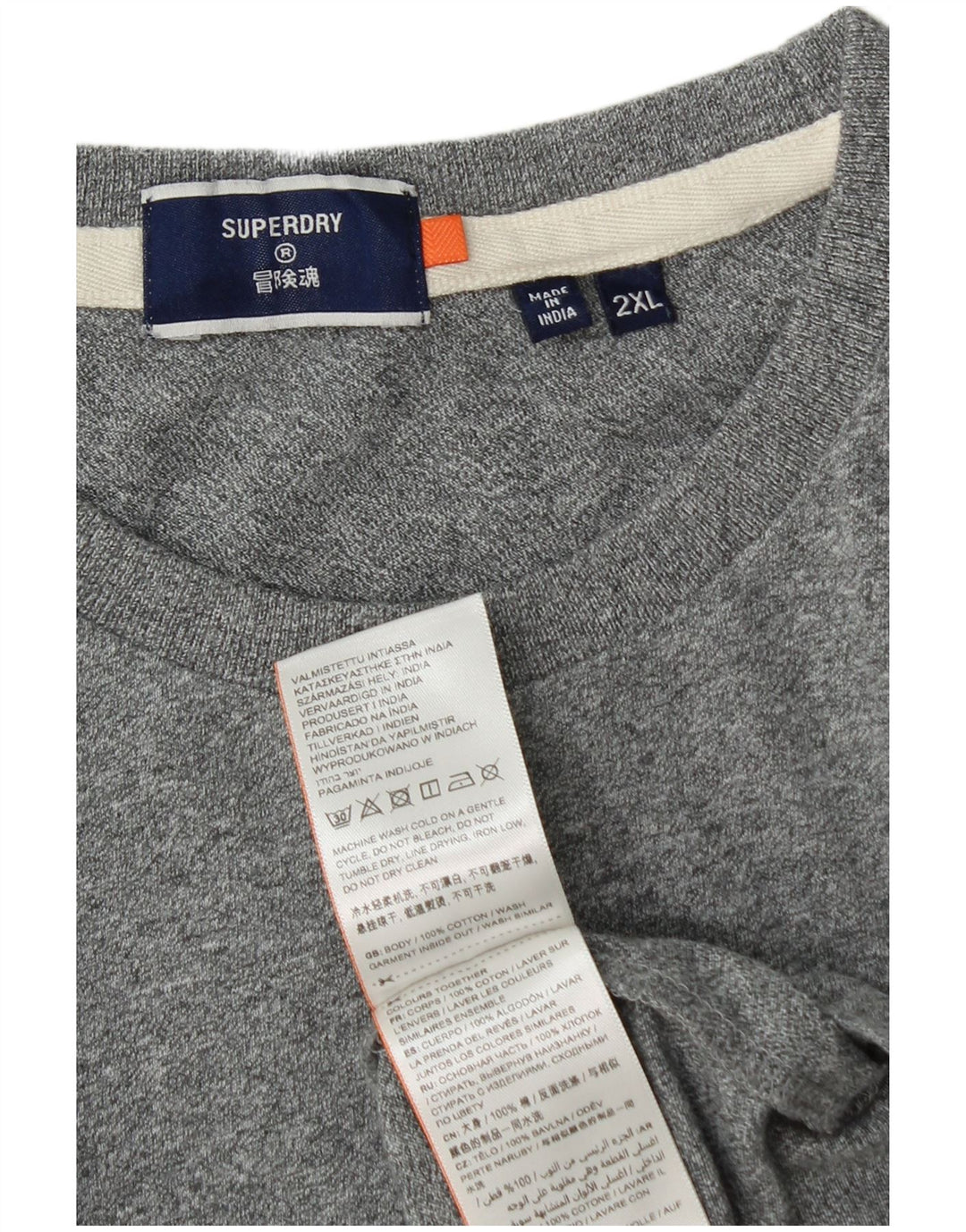 Tricou Superdry pentru bărbați Top 2XL, bumbac cu pete gri