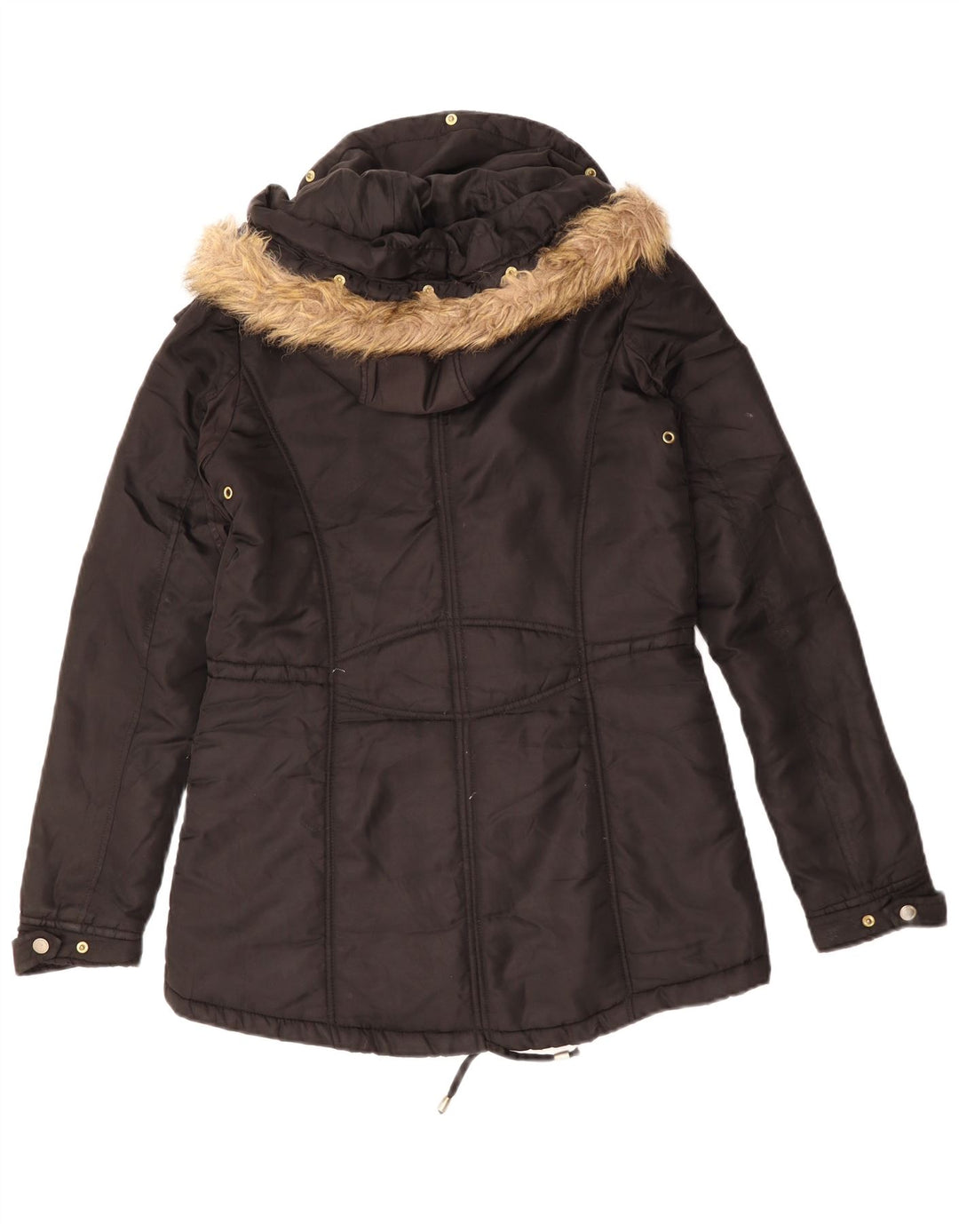 Jachetă de vânt cu glugă Trafaluc pentru femei Zara UK 10 Poliester negru mic