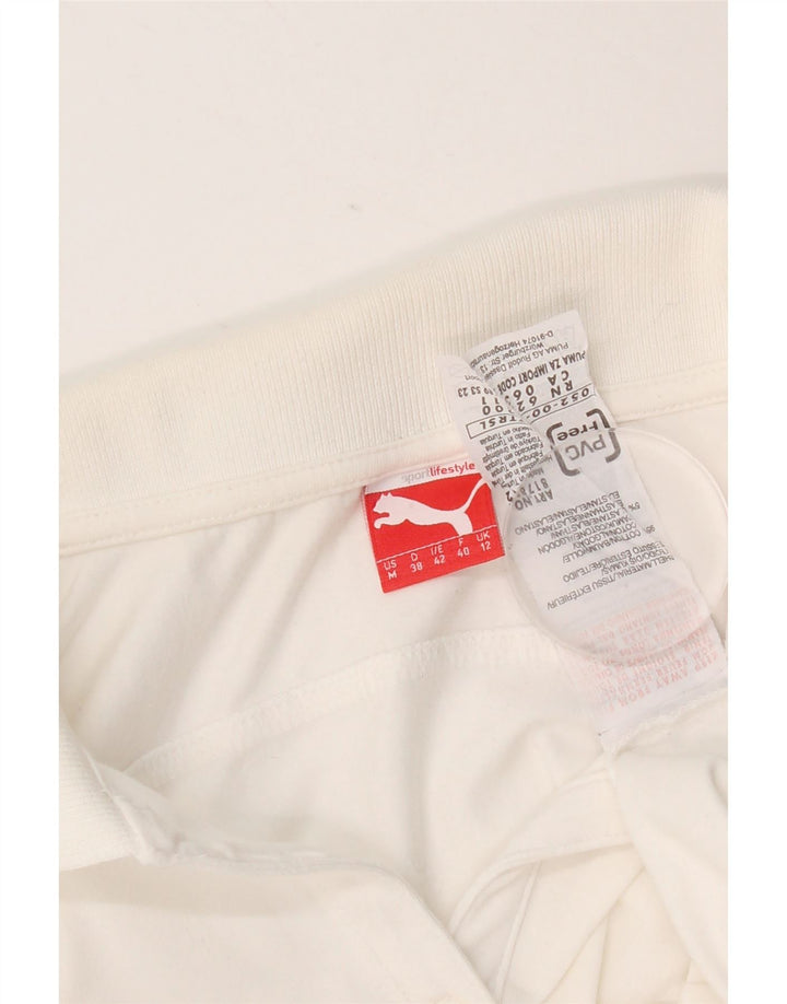Tricou polo Puma pentru femei UK 12, bumbac alb mediu