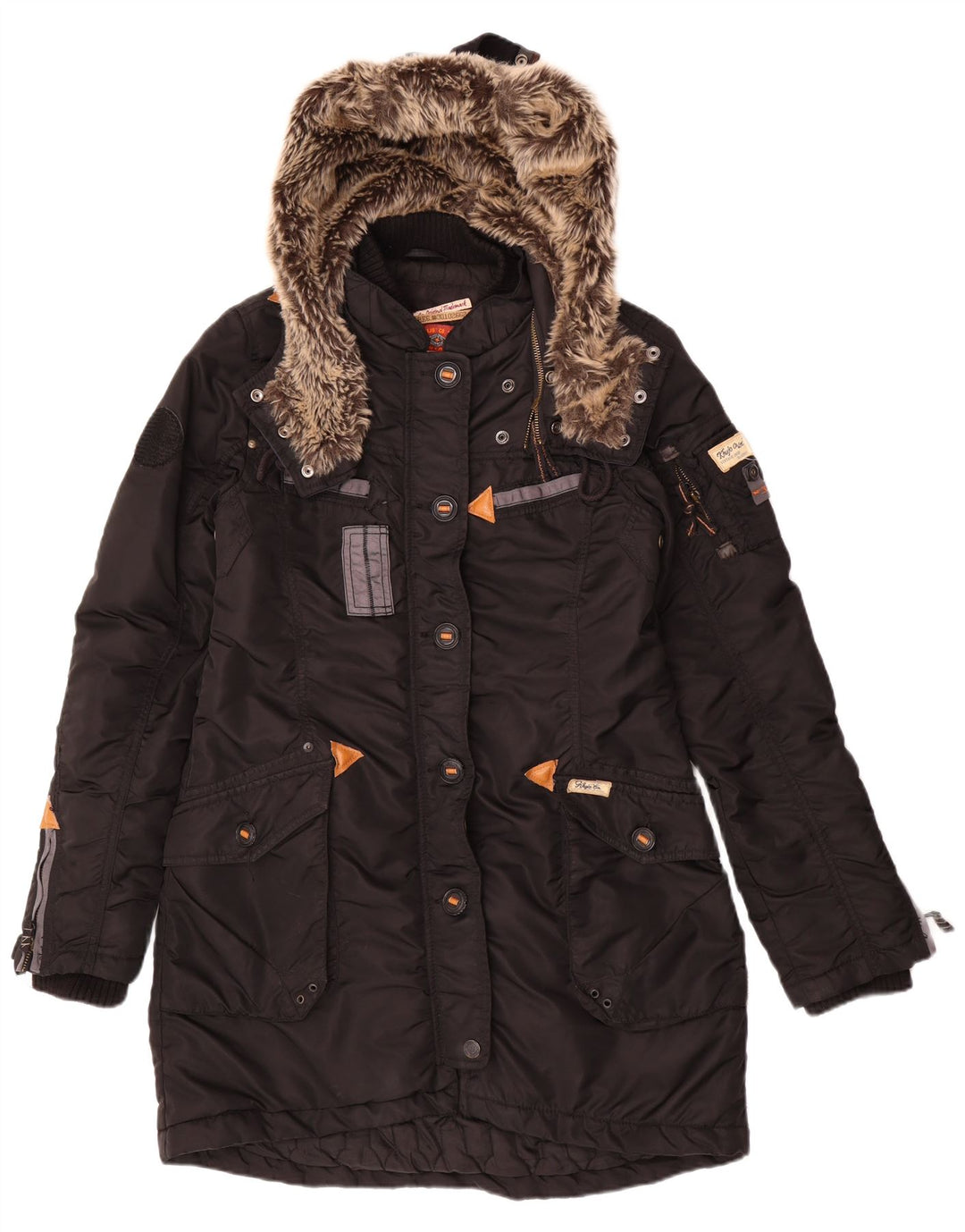 Palton căptușit cu glugă pentru femei KHUJO UK 14 Poliester mediu negru