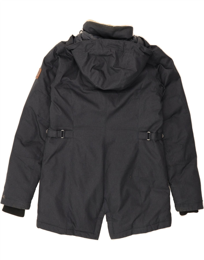 COLUMBIA Womens Hooded Padded Jacket UK 10 Small Navy Blue Polyester Vintage Columbia and Second-Hand Columbia from Messina Hembry 