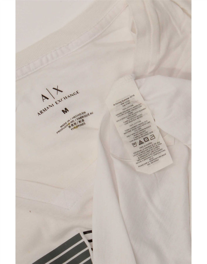 Tricou cu grafică pentru bărbați Armani Exchange Top Medium Alb Bumbac
