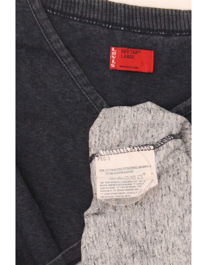 Top pentru bărbați Levi's cu mânecă lungă mare, bleumarin, bumbac