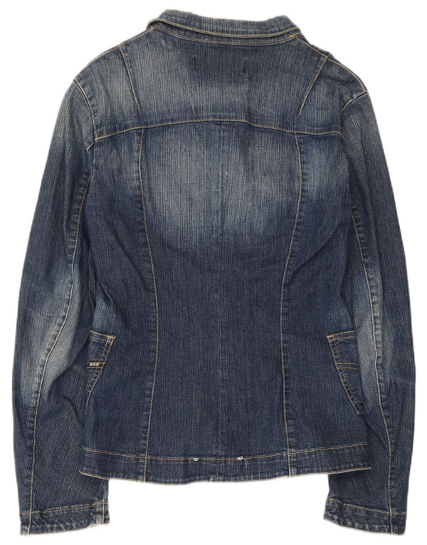 Jachetă pentru femei Gas Blazer din denim cu 3 nasturi UK 12 Bumbac albastru mediu
