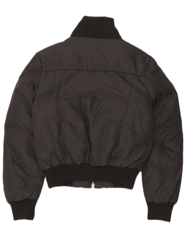 PEUTEREY Mens Bomber Padded Jacket IT 46 Small Grey Houndstooth Polyamide