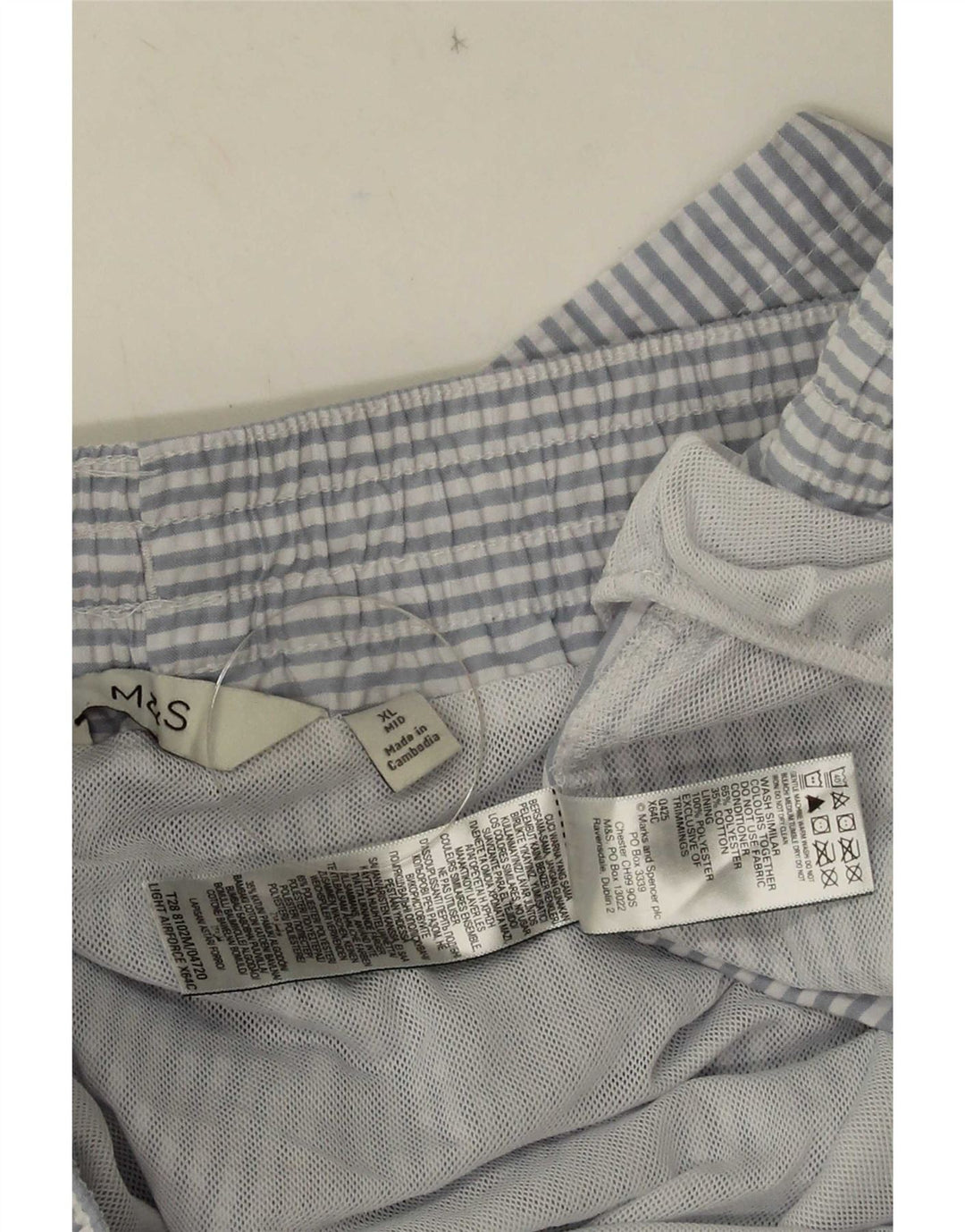 Pantaloni scurți de înot pentru bărbați Marks & Spencer, poliester cu dungi XL, albastru