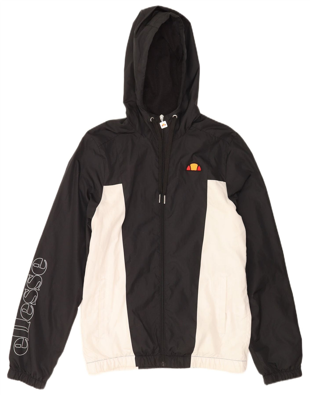 Trening cu glugă grafică Ellesse pentru bărbați. Jachetă mică, neagră, color block
