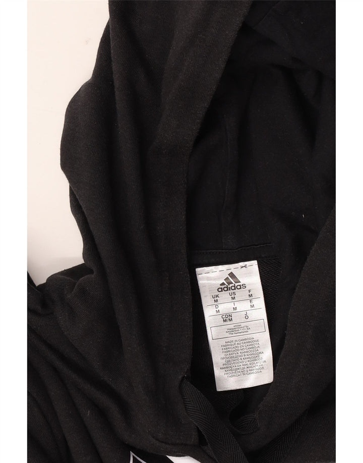 Pulover cu glugă cu grafic pentru bărbați Adidas, bumbac mediu negru