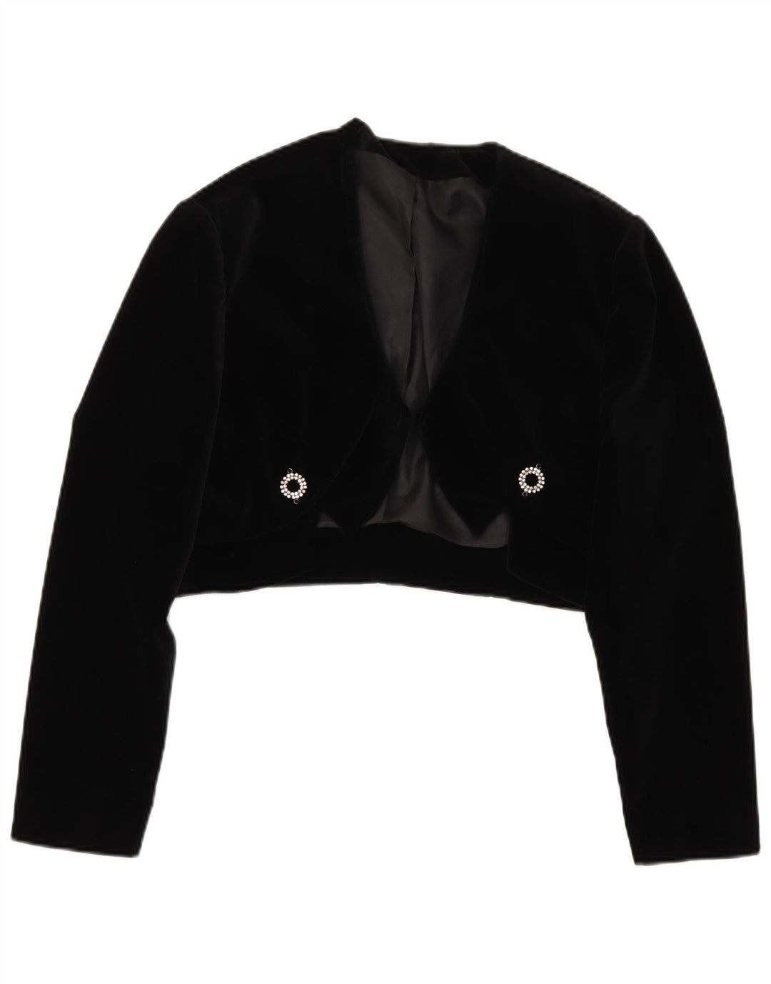 Jachetă Bolero Vintage pentru femei IT 48 XL, bumbac negru