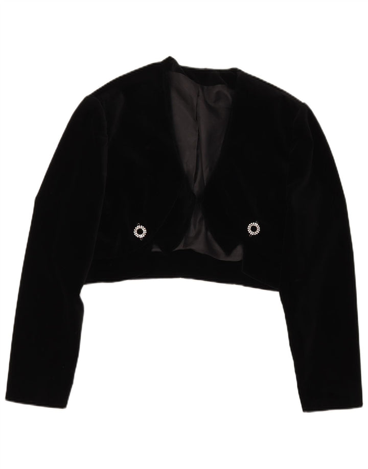 Jachetă Bolero Vintage pentru femei IT 48 XL, bumbac negru