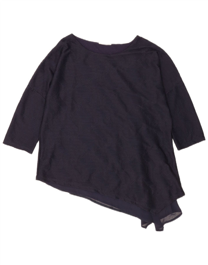 Bluză asimetrică Phase Eight pentru femei cu mâneci 3/4, Marea Britanie 12 Medium, bleumarin
