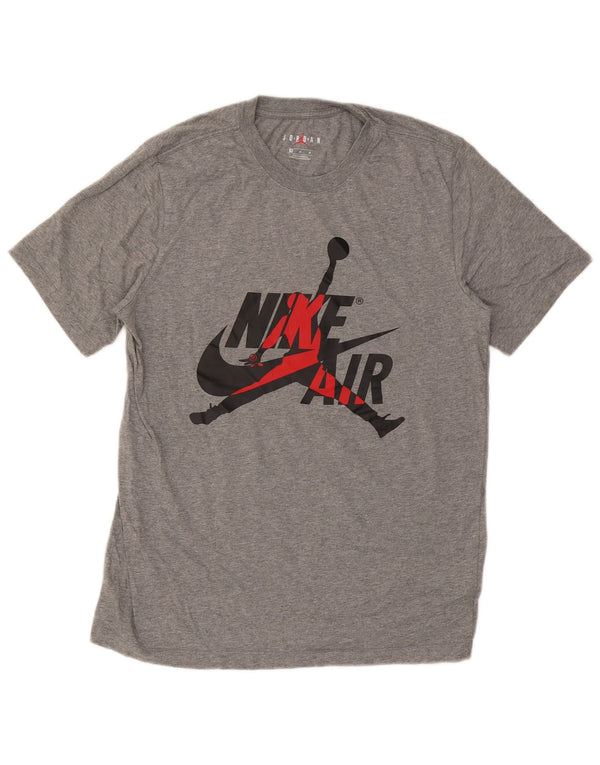 Tricou grafic Jordan pentru bărbați Top din bumbac gri mediu
