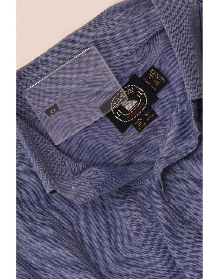 Cămașă pentru bărbați Sea & Sky Mărimea 44 XL Blue Herringbone Bumbac