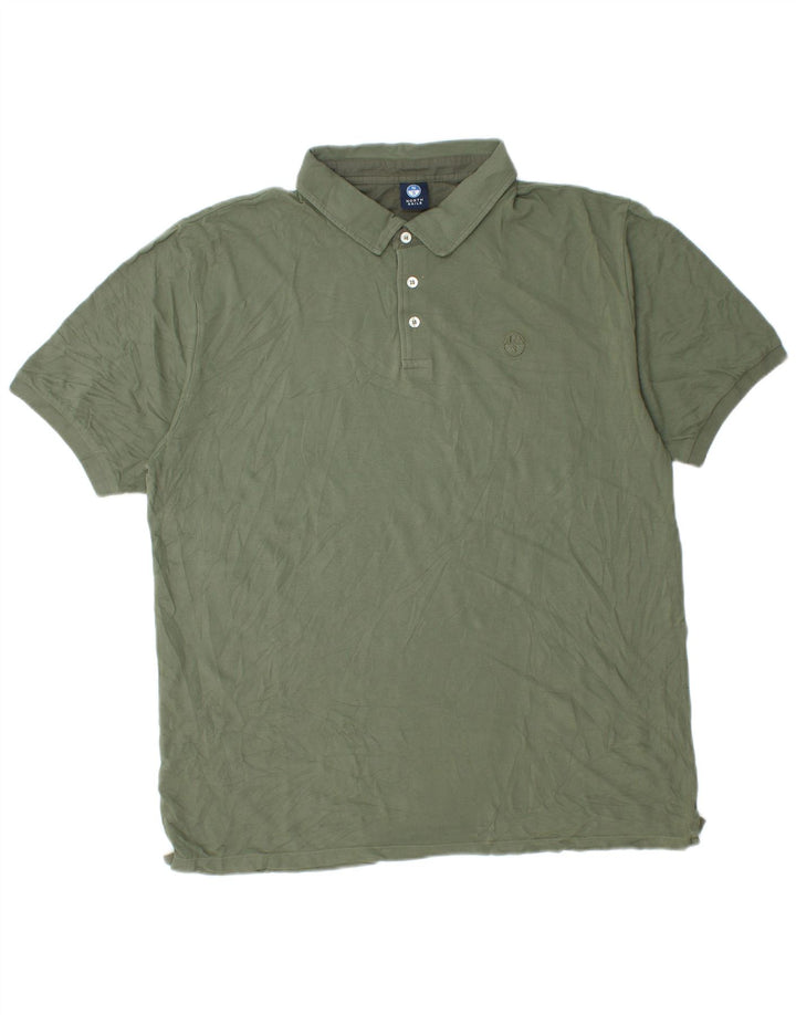 Tricou polo pentru bărbați North Sails 2XL, bumbac verde