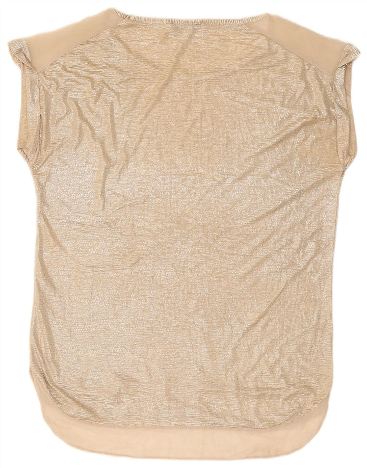 Bluză supradimensionată cu paragate OASIS pentru femei, UK 10, poliester auriu mic