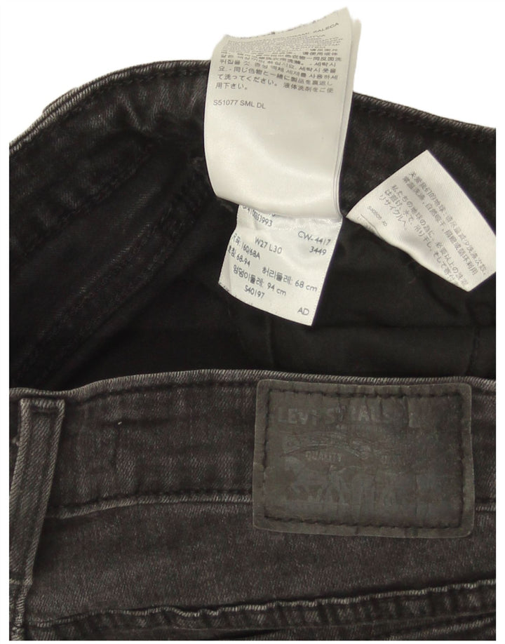 Levi's Womens 711 Distressed Skinny Jeans W27 L30 Grey Cotton