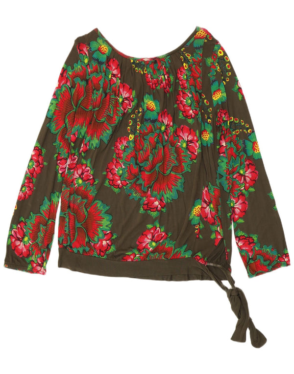 Bluză cu mânecă lungă pentru femei Desigual UK 16 Large Kaki Floral