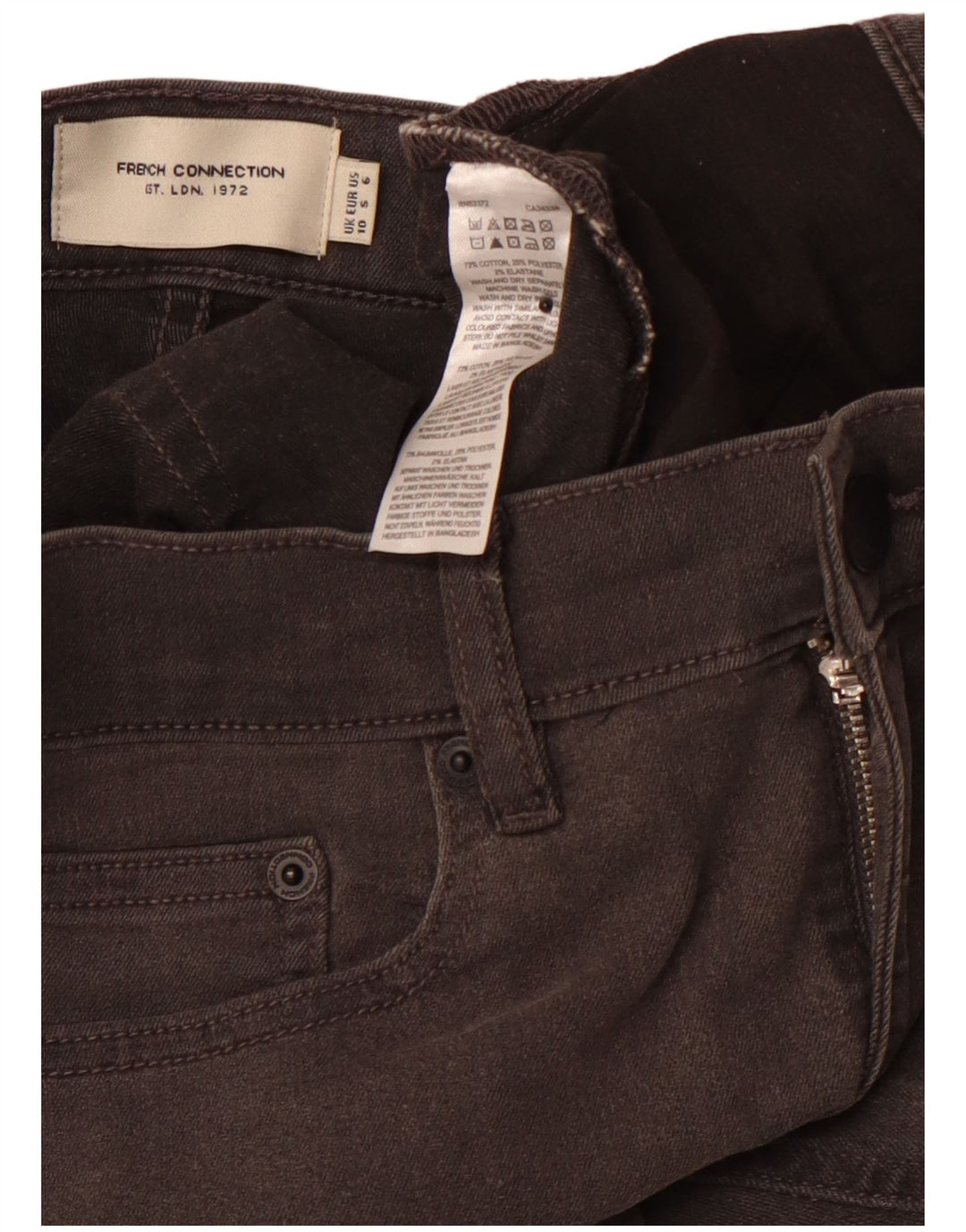 FRENCH CONNECTION Blugi skinny pentru femei UK 10 mici W28 L29 bumbac gri