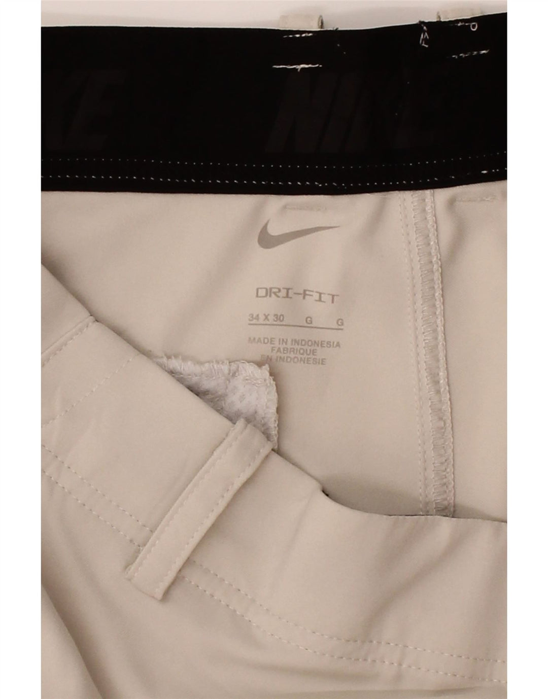NIKE Womens Dri Fit Straight Chino Trousers W34 L30 Beige Polyester Vintage Nike and Second-Hand Nike from Messina Hembry 