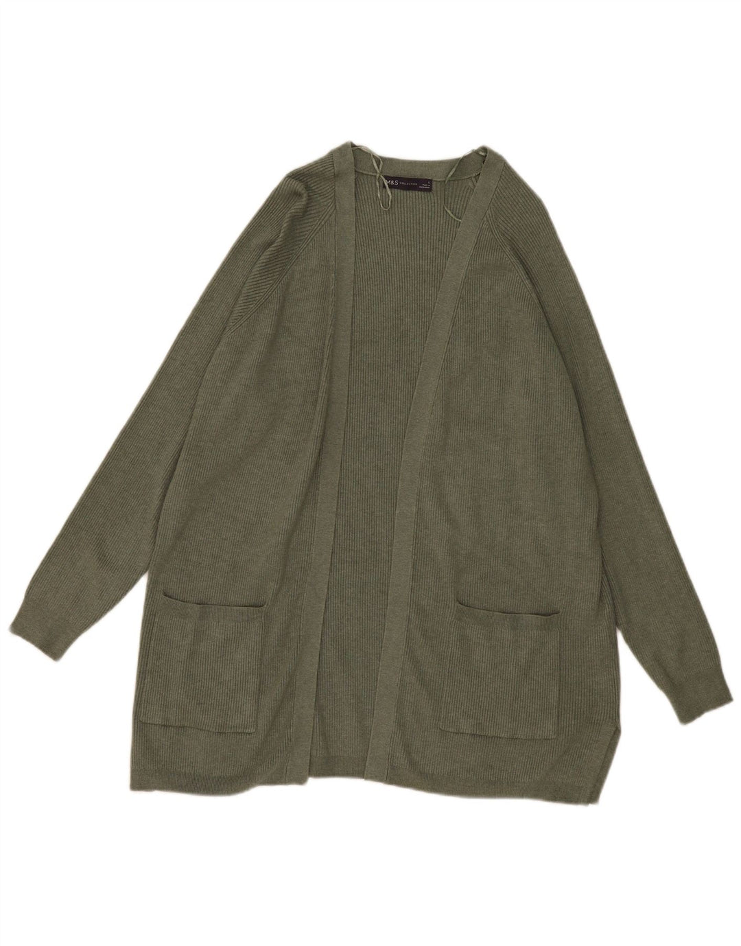 Pulover cardigan deschis supradimensionat pentru femei Marks & Spencer UK 16 mare kaki