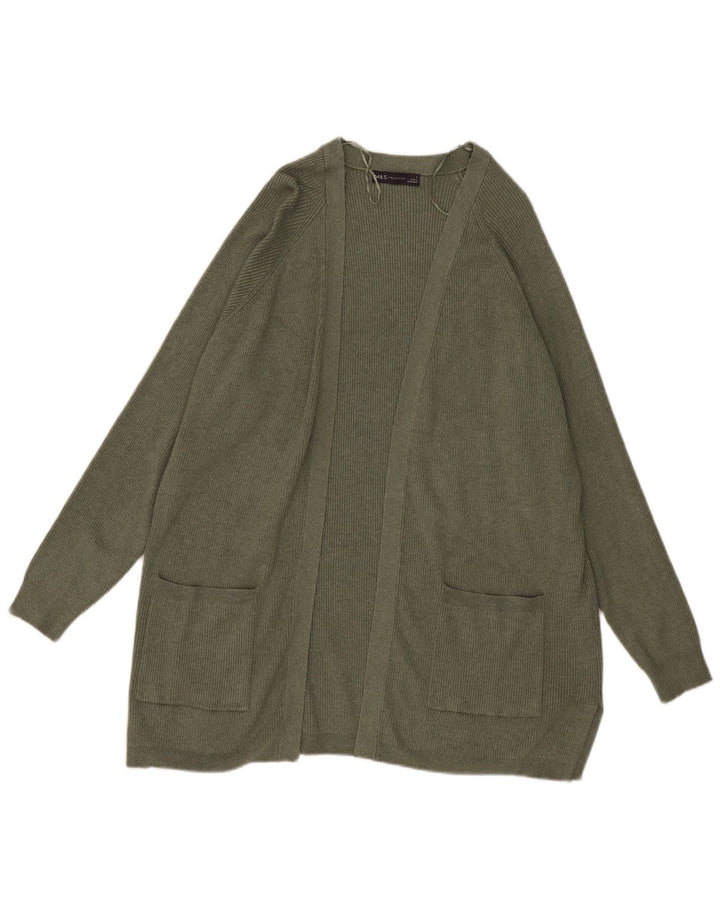 Pulover cardigan deschis supradimensionat pentru femei Marks & Spencer UK 16 mare kaki