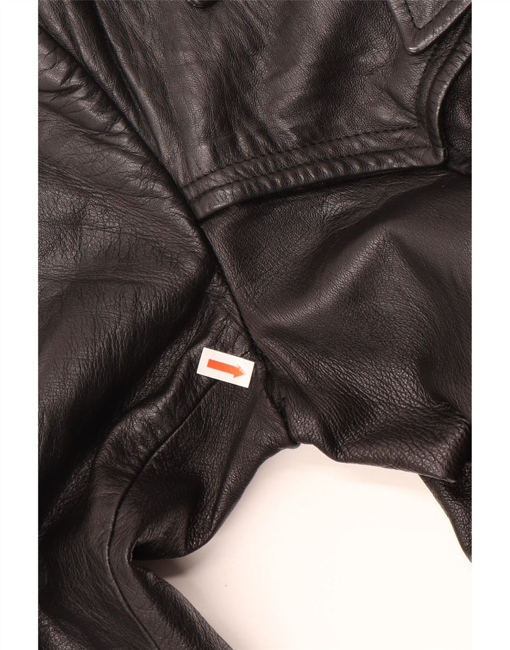 Palton de piele pentru femei VINTAGE UK 12 Piele neagră medie