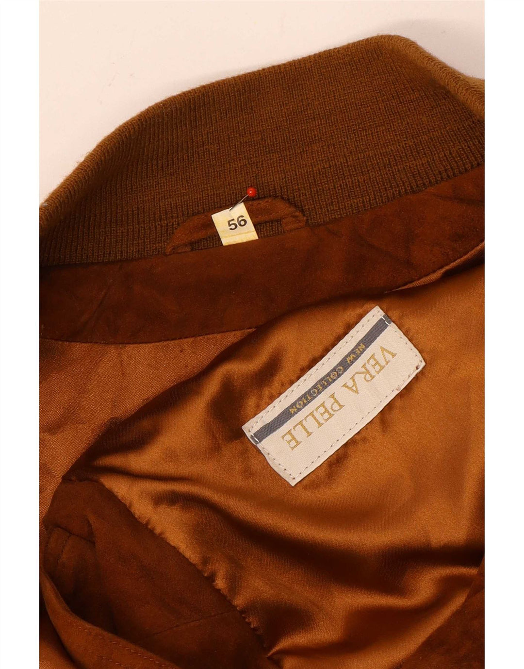 Jachetă Bomber Vintage pentru bărbați din piele intoarsa IT 56 3XL din piele maro