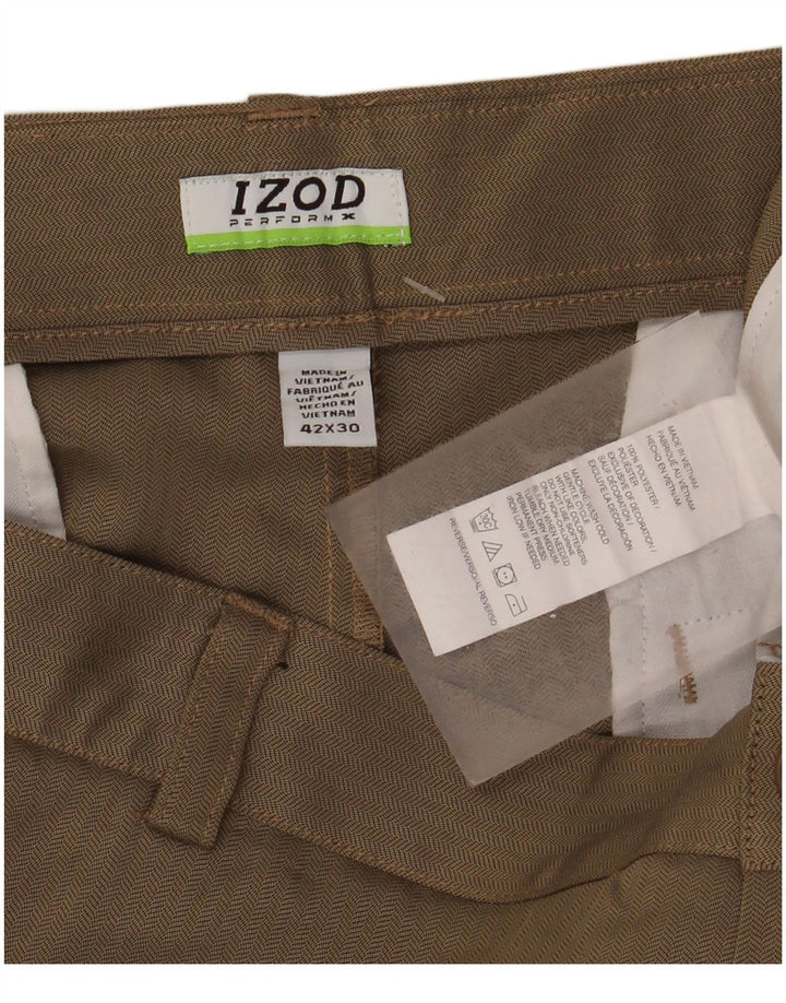 Pantaloni chino drept bărbați Izod L42 L30 poliester bej