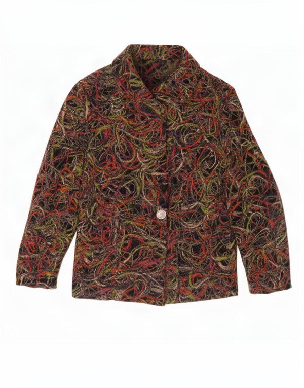 Gai Mattiolo Jachetă Blazer pentru femei cu model abstract, UK 14 Medium Multicolor