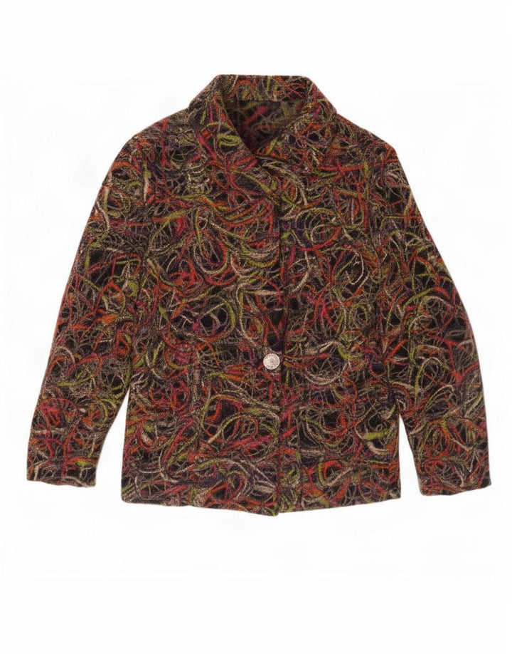 Gai Mattiolo Jachetă Blazer pentru femei cu model abstract, UK 14 Medium Multicolor