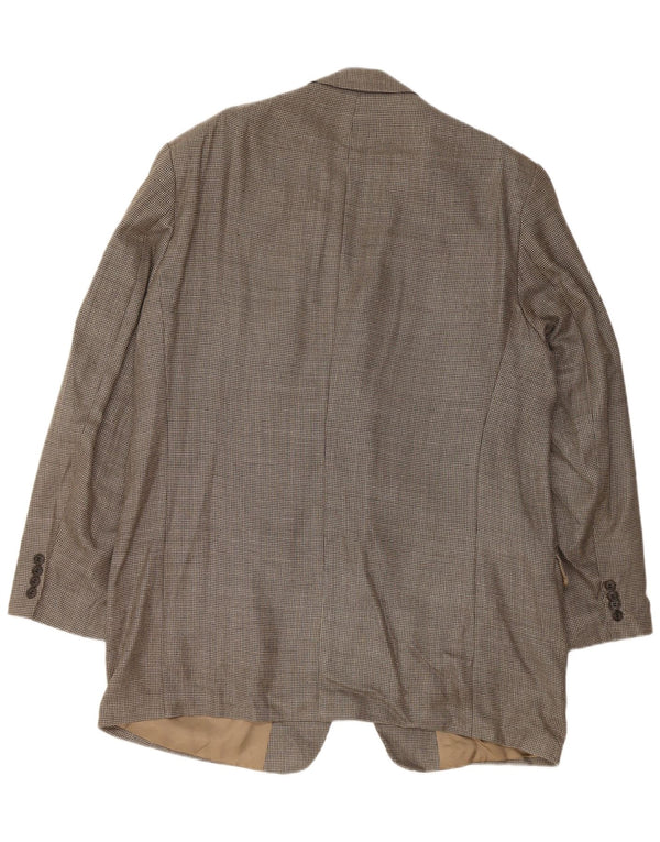 Jachetă CALVIN KLEIN pentru bărbați, cu 3 nasturi, mărimea 46 XL, mătase cu carouri gri