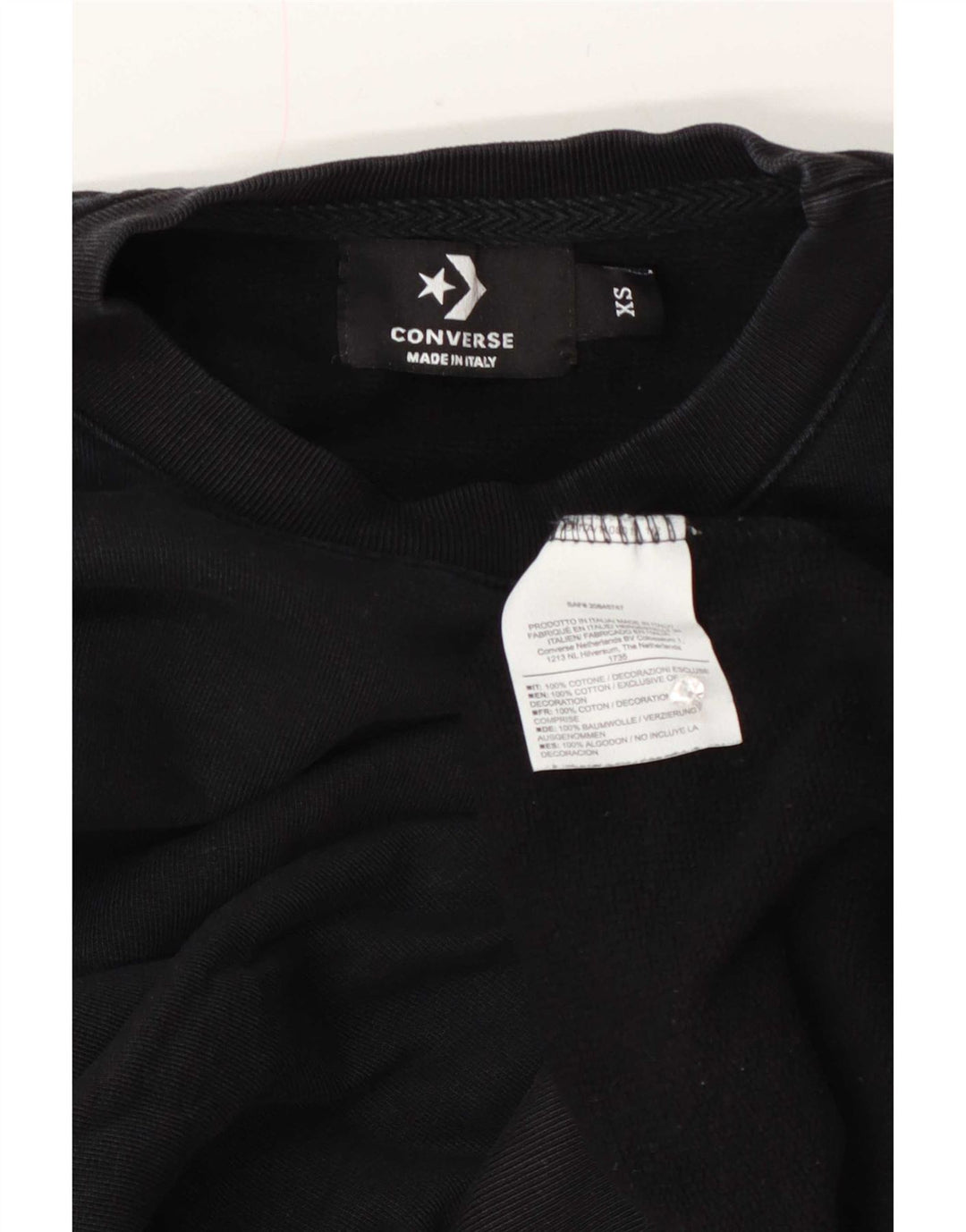 Pulover supradimensionat pentru femei Converse UK 6 XS bumbac negru